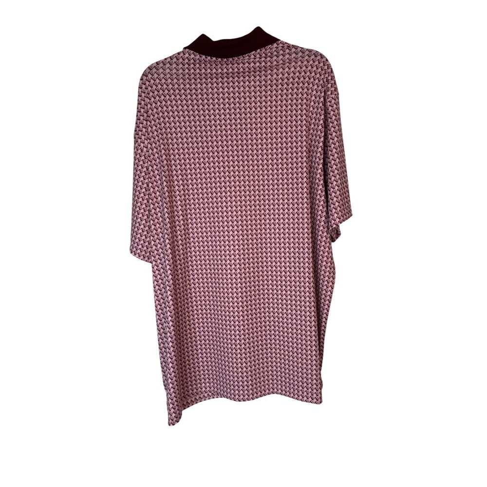 NWT Walter Hagen Men's XXL Houndstooth Pink Polo Shirt Golf Tee Time Print - Picture 9 of 16
